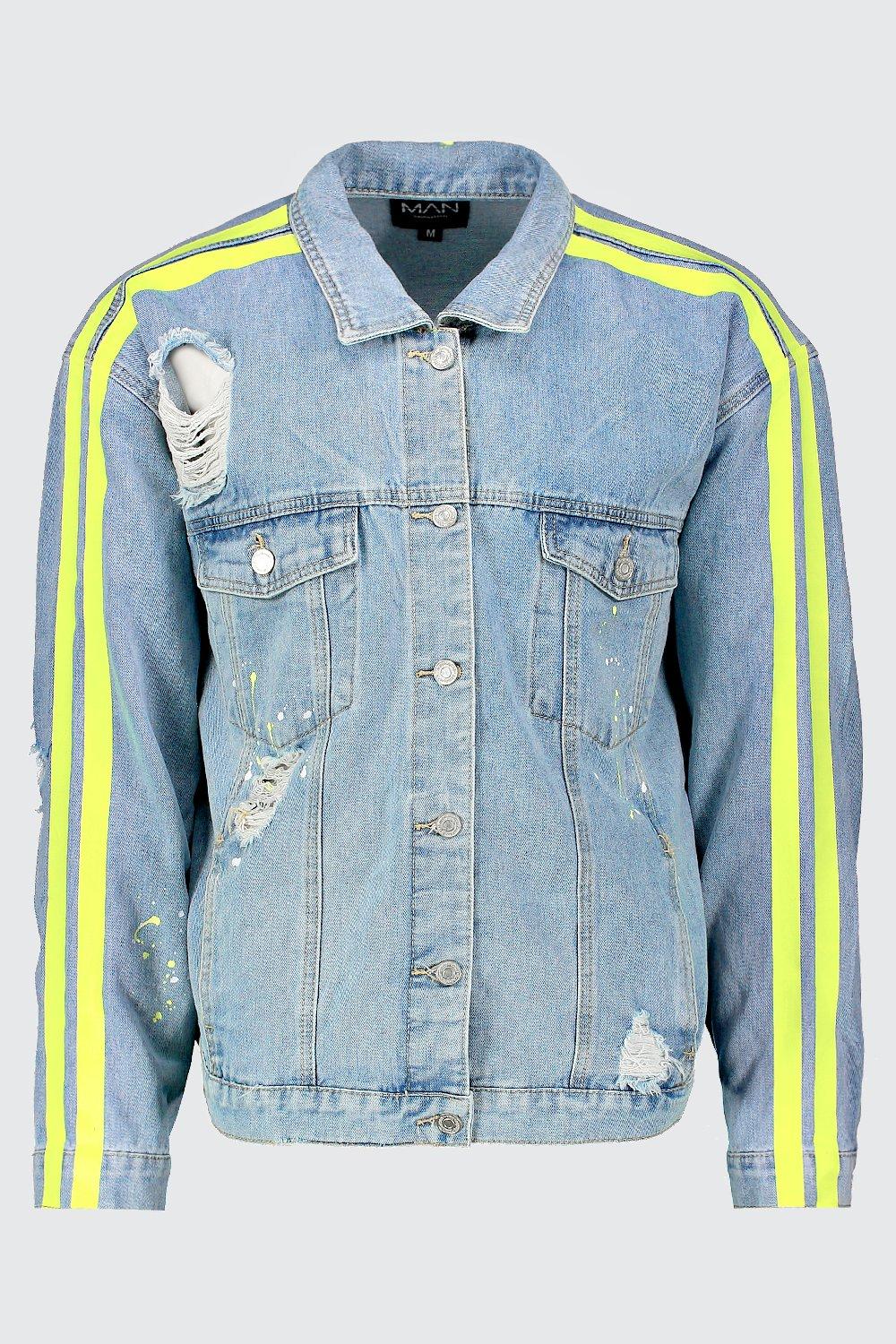 Denim jacket hotsell side stripe